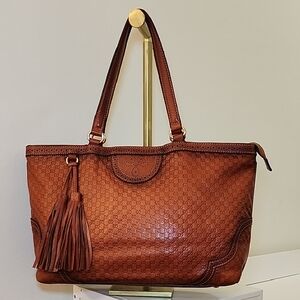 Gucci Brown Leather Tote Bag